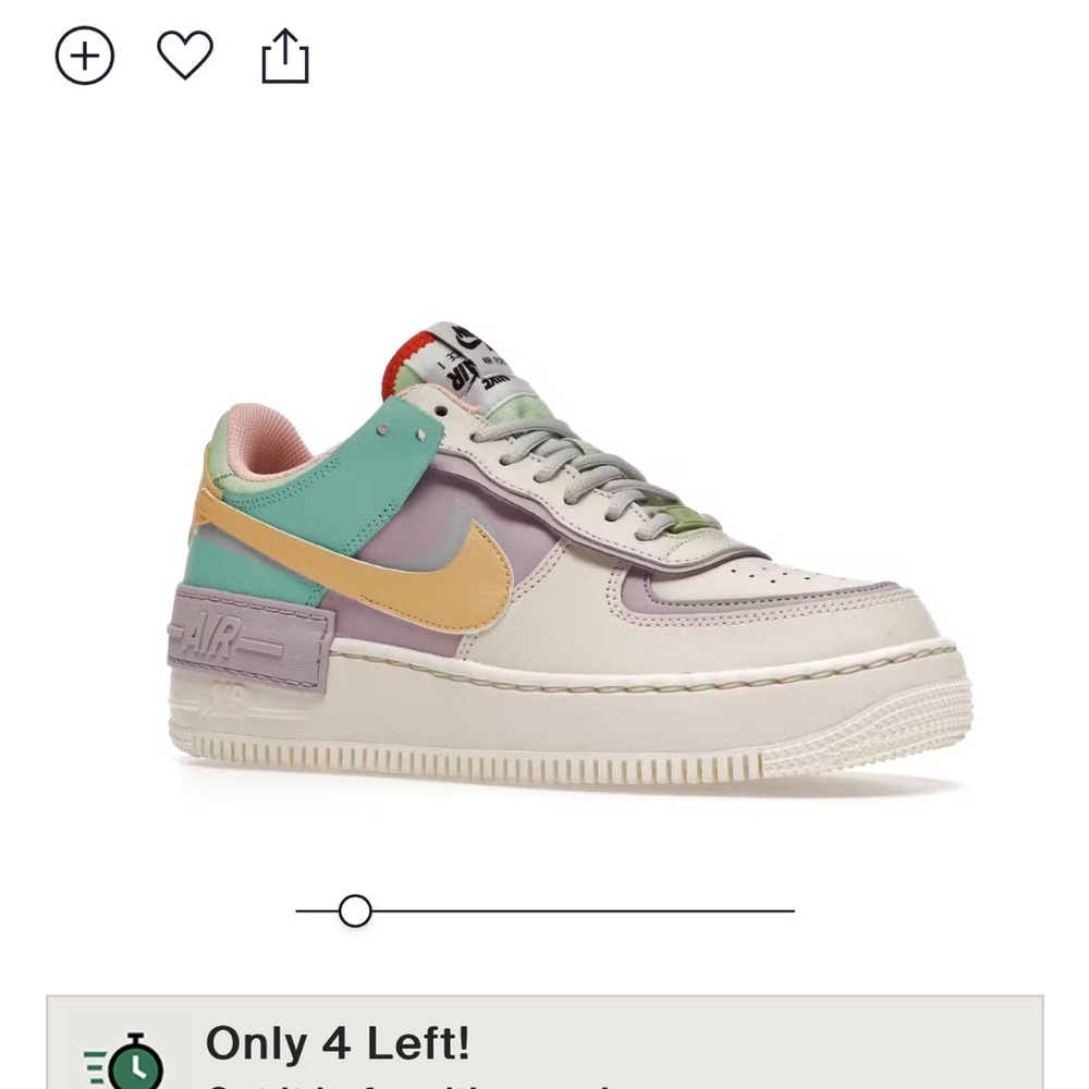 Nike Air Force 1 Low Shadow, Pale Ivory, Size 8.5 Women’s
